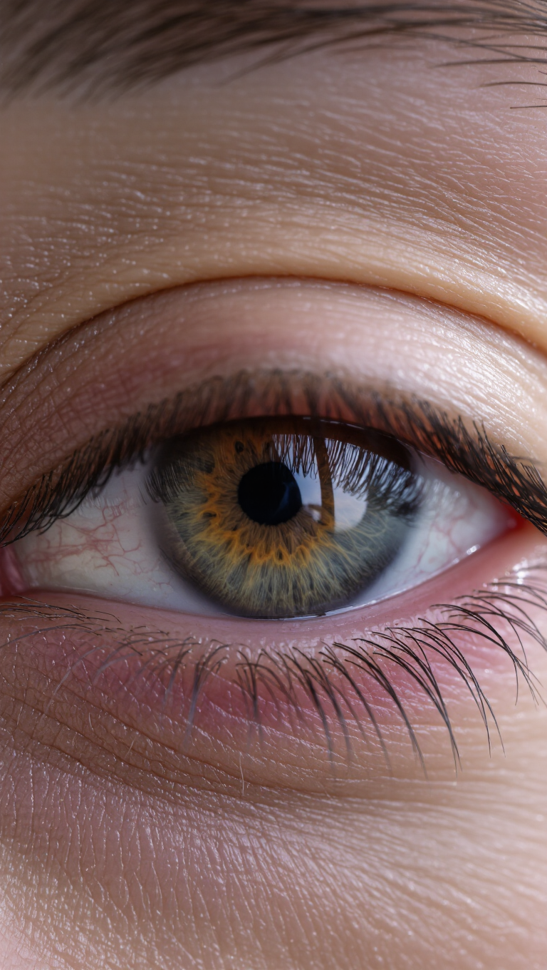 ultra realistic extreme close-up of a human eye, macro photography, intricate iris detail, fine eyelashes, natural skin texture, sharp…